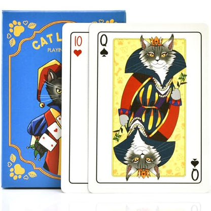 Cat Playing Cards Themed Deck for Adults - Collectible Card Games for Teens, Women and Men - Card Games For Adults on Family Game Night - 54 Cards for Solitaire or Poker - Fun Gifts for Cat Lovers