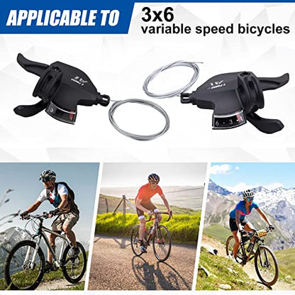 WEEROCK Bike Shifter Lever 18 Speeds 3X6 Thumb Gear Shift Lever for Mountain Bicycle - color: 3X6 Speed