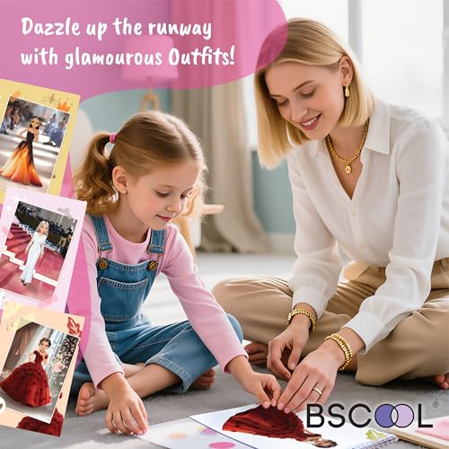 Sticker Dress Up Glamour Book for Girls – Fashion Design Activity | Includes paper dolls, style guides, and reusable stickers to spark creativity. Perfect for little designers ages 5 and up. - color: Sticker Dress Up Fashion Glamour