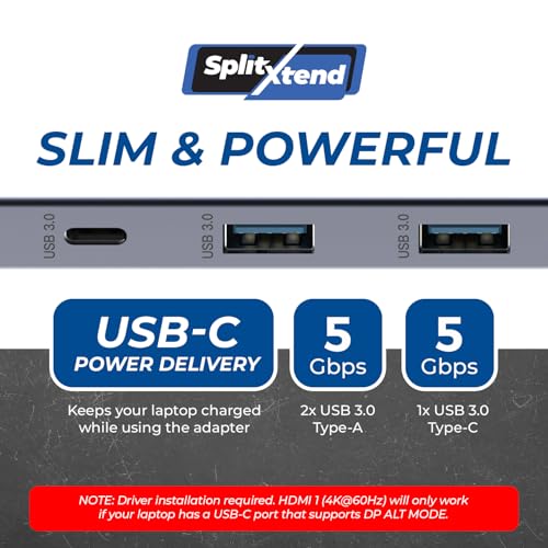 OREI SplitXtend USB C Docking Station Triple Monitor with 3xHDMI Ports, Thunderbolt 4 Dock, HDMI DisplayPort Hub, Dual Monitor HDMI Adapter Extend, USB C Splitter, 100W PD, SD Card Reader, 4K Output | OREI SplitXtend USB C Docking Station Triple Monitor w