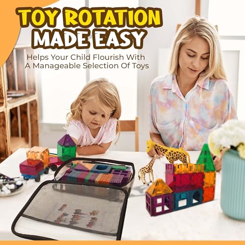SAM AND MABEL PVC Zippered Blocks Set - 4 Packs 12" x 10" x 3" Board Game Storage Organizer Case with Internal Side Pocket for Craft, Hobby Art, School and Office Supplies (Black)