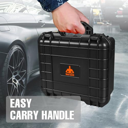 Jack Boss Hard Case, 13.6 x 11.4 x 6 Inch Portable Weather Waterproof Protective Camera Case with Customizable Foam, Fit Use of Drones, Camera, Equipments，Black - color: BLACK, size: 13.6x11.4x6 in