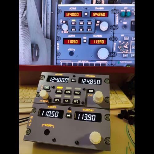 B737 1:1 COCKPIT Radio Tuning Panel (RTP) for MSFS2020, MSFS2024, X-Plane 12 - Compatible with ZIBO737, PMDG737 + Universal Travel Adapter for Japan, UK, EU, AU and US Standards (Dual-USB/Black)
