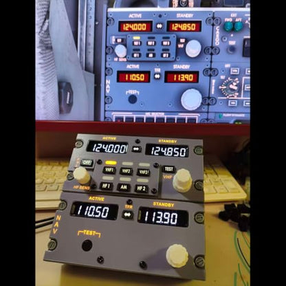 B737 1:1 COCKPIT Radio Tuning Panel (RTP) for MSFS2020, MSFS2024, X-Plane 12 - Compatible with ZIBO737, PMDG737 + Universal Travel Adapter for Japan, UK, EU, AU and US Standards (Dual-USB/Black)