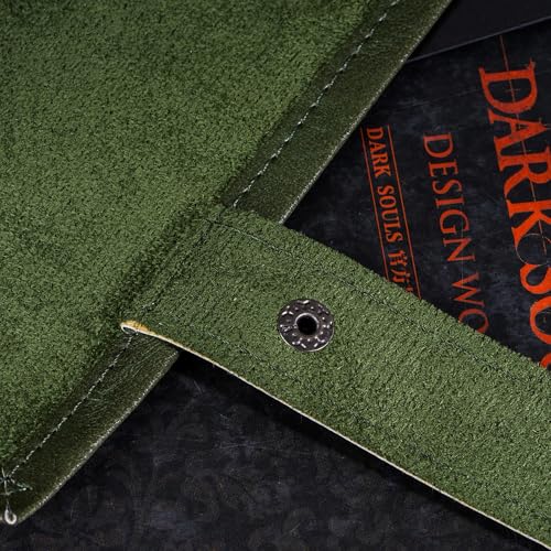 Cusdie 2 in 1 Dice Rolling Mat & Zippered Dice Holder Dice Tray- Compatible with DND Polyhedral Dice (Leatherette-Green) - color: Leatherette-green