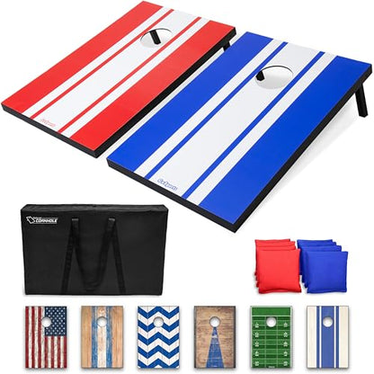 GoSports Portable Cornhole Sets, 8 Styles – Choose 4 x 2 ft or 3 x 2 ft - Boards Include 8 Bean Bags, Travel Case, and Game Rules - style: 3 x 2 ft Classic