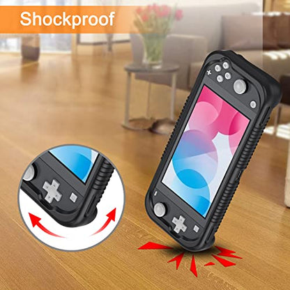 FINTIE Soft Silicone Protective Case for Nintendo Switch Lite 2019 | Ergonomic Grip, Anti-Slip, Shock-Absorption & Anti-Scratch, Lightweight Grip Case Cover, Black - color: Black