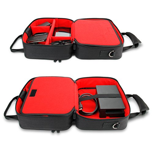 USA Gear Sling Bag Compatible with Nintendo Switch 2, Dock Station, Gamecube / Pro Controller, Joy Cons & more Nintendo Switch 2 Accessories - Customizable Interior, Shoulder Strap - Red - color: Red and Red
