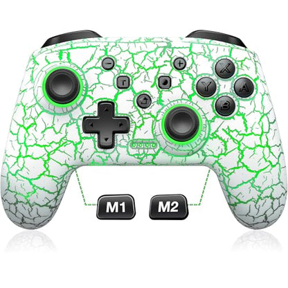 Switch Controller Compatible with Switch 1/2/Lite/OLED, Wireless Pro Controllers Work with iOS/Android/PC with RGB Light, Programmable, TURBO & Wakeup