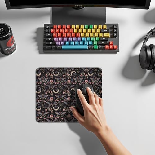 Dark Floral Butterfly Witchy Mouse Pad, Mystical Gothic Moth Mouse Pad for Home Office Computer Gaming Desk Essentials, Butterfly Gifts for Women, 9.5x7.9 Inch - color: 05Child