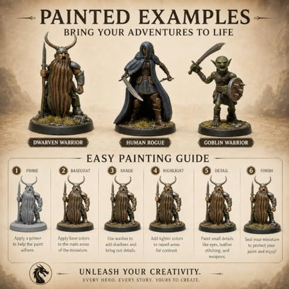 Path Gaming 50 Unique Miniatures Fantasy Tabletop RPG Figures for Dungeons and Dragons, Pathfinder Roleplaying Games, Bulk Unpainted, Great for D&D
