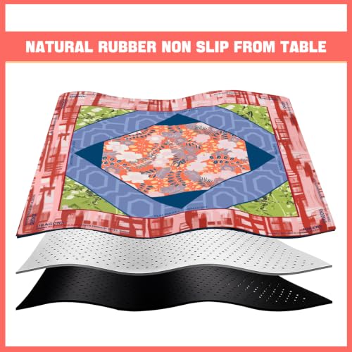 Drydiet Mahjong Mat for Table 31.5 x 31.5 Inch American Mahjong Mat with Carrying Bag, Non-Slip Noise Reduction Table Item for Family Poker Domino Board Game Night & Party Use(Sedona Floral) - style: Sedona Floral