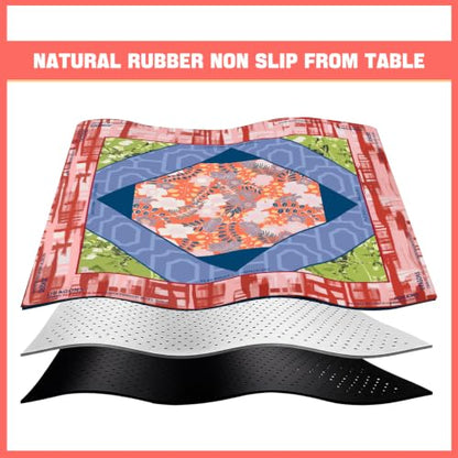 Drydiet Mahjong Mat for Table 31.5 x 31.5 Inch American Mahjong Mat with Carrying Bag, Non-Slip Noise Reduction Table Item for Family Poker Domino Board Game Night & Party Use(Sedona Floral) - style: Sedona Floral
