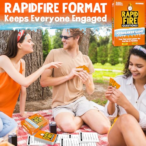 Quokka Icebreaker Cards with 500+ Questions - Adults Kids Family Conversation Cards Game - Break the Ice Family Game for Kids 8-12 - Perfect for Family or Adults Game Night I Travel Version | Break the Ice Cards for Kids and Adults with 500+ Questions - P