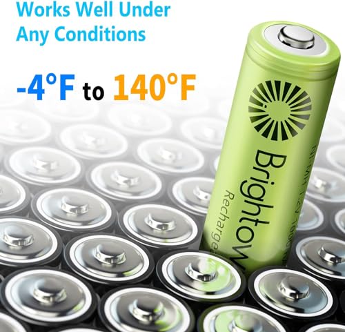 Brightown 8 Pack AA 1000mAh and 4 Pack AAA 800mAh Rechargeable Batteries Combo - 1.2V NiMH High Capacity Battery - Ideal for Solar Lights & Home Devices, Recharge up to 1000x Times, Pre-Charged - size: 8PC AA 1000mAh + 4PC AAA 800mAh