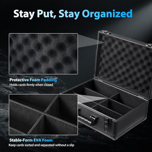 WOT I Trading Card Storage Box | Holds 600+ Toploaders | Sports Card Storage Case for 3x4” Rigid or Magnetic Card Holders/Sleeved Cards | Card Holder Box for Top Loader