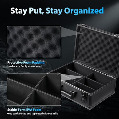 WOT I Trading Card Storage Box | Holds 600+ Toploaders | Sports Card Storage Case for 3x4” Rigid or Magnetic Card Holders/Sleeved Cards | Card Holder Box for Top Loader
