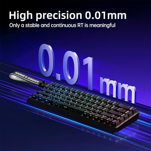 MCHOSE ACE 68 Magnetic Switch RGB Gaming Keyboard,60% Hall Effect Rapid Trigger Adjustable Actuation Hot Swappable Wired Mechanical Keyboard 8K Hz Polling Rate for PC/Mac Gamer (Black) - color: Black-Blue Ice Magnetic Switch