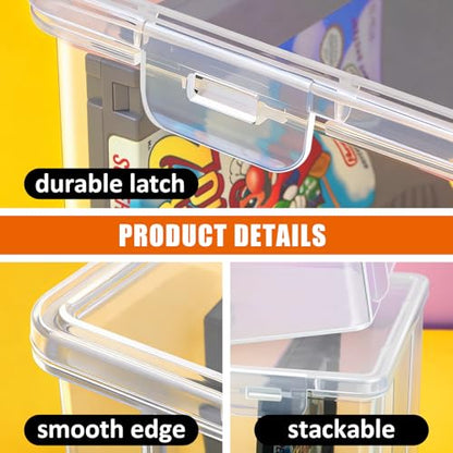 tutata NES Cartridge Case Storage Box Compatible with NES Cartridge Games, Retro Game Case Holder Clear