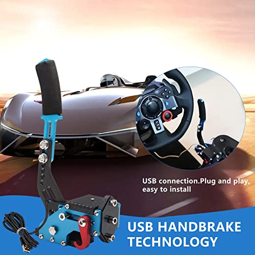 Htostar Racing PC Racing Game USB Handbrake,64 Bit USB Handbrake Compatible with G25 G27 G29 G920 T500 T300
