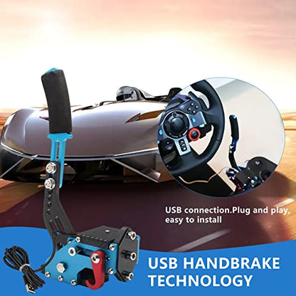 Htostar Racing PC Racing Game USB Handbrake,64 Bit USB Handbrake Compatible with G25 G27 G29 G920 T500 T300