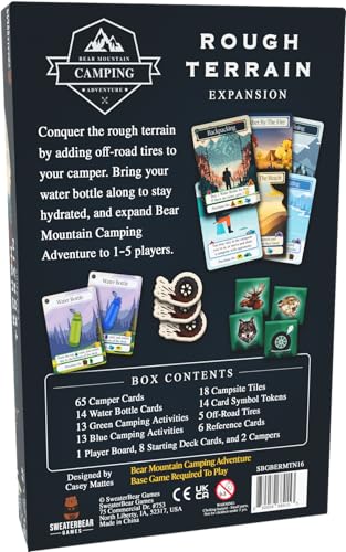 Rough Terrain Expansion | Designed to be Added to Bear Mountain Camping Adventure Base Game | Easy to Learn | Ages 10+ | Expands The Game to 1-5 Players | Perfect for Outdoor Enthusiasts
