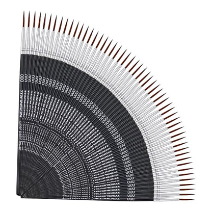 Transon 50pcs Detail Paint Brushes Set Size 000 for Model Painting Acrylic, Gouache, Oil, Tempera and Face Painting - size: 50 PCS