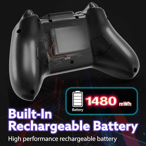 Fosmon 2.4G Wireless Gaming Controller with Hall Effect Triggers For PC | Bluetooth Pro Controller with USB Dongle and Programmable Buttons for Switch 2/1/Lite/OLED/Windows PC/Steam Deck/Android/iOS - color: Midnight Black