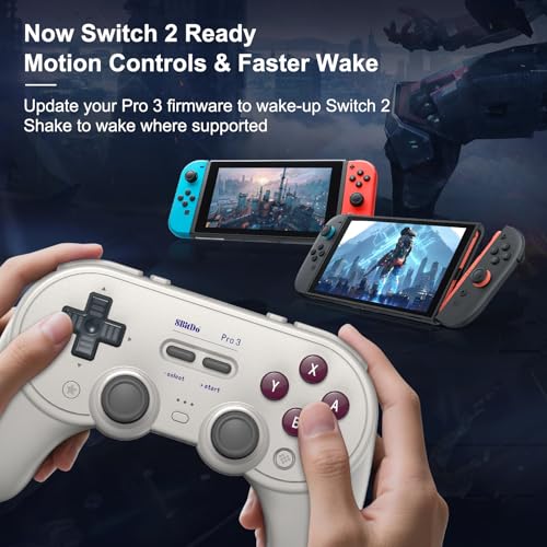 8BitDo Pro 3 Bluetooth Controller for Switch/Switch 2,Windows,TMR Joysticks | Programmable Pro Back Buttons&R4/L4 Bumpers,Hall/Tactile Triggers,Swappable ABXY Buttons,for Apple,SteamOS,Android,G Classic - color: G Classic