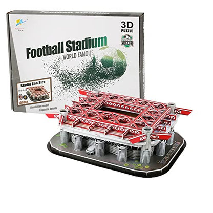Classic Football Stadium Puzzle,3D Puzzle Soccer Club Venues,3D Paper Model Building Puzzle Kit, Soccer Stadium Souvenir Gift,Handmade Puzzle Ornaments，Cardboard Model (San Siro/Meazza) - color: San Siro/ Meazza