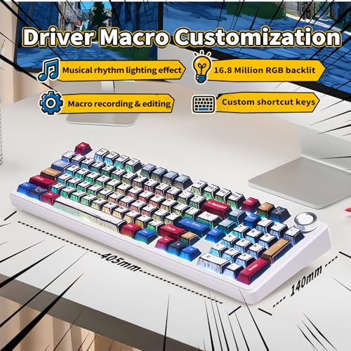 x Aula F99 Pro Mechanical Keyboard, Wireless Gaming Keyboards RGB Backlit Hot Swappable Custom Creamy Bluetooth Computer Keyboard, Tri-Mode BT5.0/2.4GHz/USB-C, Pre-lubed Switches PBT Keycaps | 99 Keys,8000mAh Rechargeable,Hot Swappable Custom,RGB Backlit,