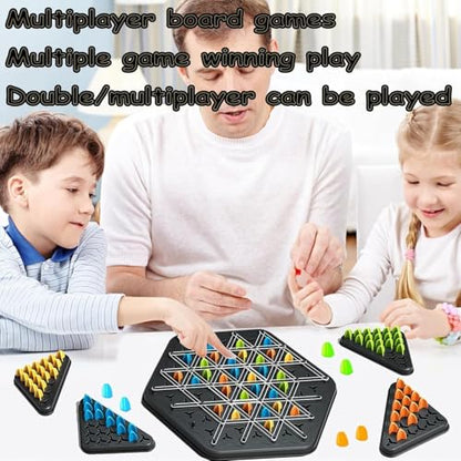 Chess Game, 2 to 4 Players Chain Chess Desktop Puzzle Interactive Game for Kids, Rubber Band Board Game for Family Funand Strategy Play