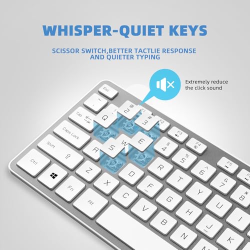 Wired USB Keyboard, Comfortable Quiet Chocolate Keys, Durable Ultra-Slim Computer Keyboard Wired(QWERTY) for PC, Windows 11/10/8/7/XP/Vista KB1430 (Sliver-1, Wired Keyboard for Windows) - color: Sliver-1