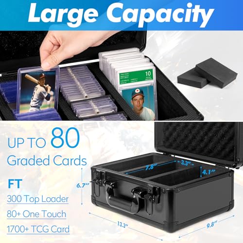 Top Loaders Storage Box, Graded Card Storage Case - Holds up to 300+ Top Loaders, Trading Card Case Sports Card Storage Boxes, PSA Card Case Slab Case Holder - size: 3 Row