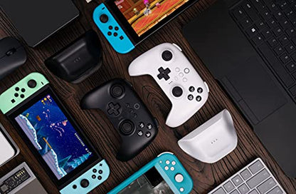 8BitDo Ultimate Bluetooth Controller with Charging Dock, Wireless Pro Controller with Hall Effect Sensing Joystick, Compatible with Switch, Windows and Steam Deck (White) - color: White, style: Ultimate Controller