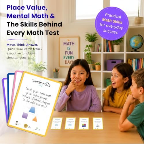 Numberella Deluxe Math Board Game for Kids – Level 1 | Ages 7–10, Grades 2–4 | Mental Math & Times Tables | Award-Winning Data-Proven STEM Game | Family, Homeschool & Classroom | 432 Questions