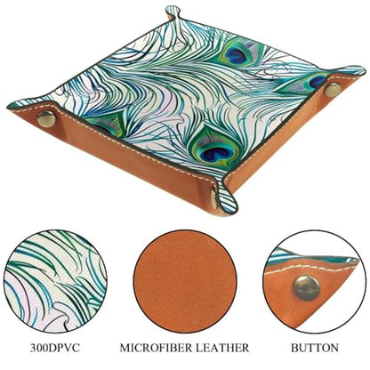 Peacock Feather Dice Tray Dice Rolling Tray Folding Dice Holder for Dice Games, Like RPG, DND and Other Table Games - color: Multi 10