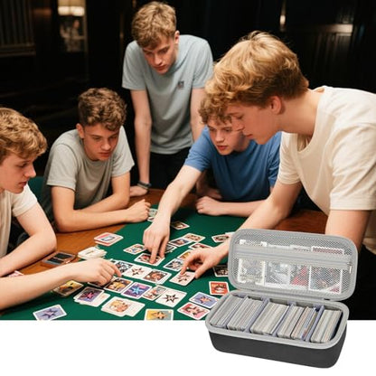 ALKOO Trading Card Carrying Case, 900+ Card Game Storage for MTG | Large card carrying case for card games and trading cards, holds 900+ cards, deck boxes and expansion packs, black, case only - color: Grey