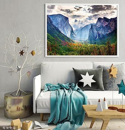 Jigsaw Puzzle, 1000 Pieces, Scenic Mountain Scene, Yosemite National Park, Cardboard, Intermediate, 28 inches by 28 inches, 1 Count, Adults and up - color: Yosemite National Park