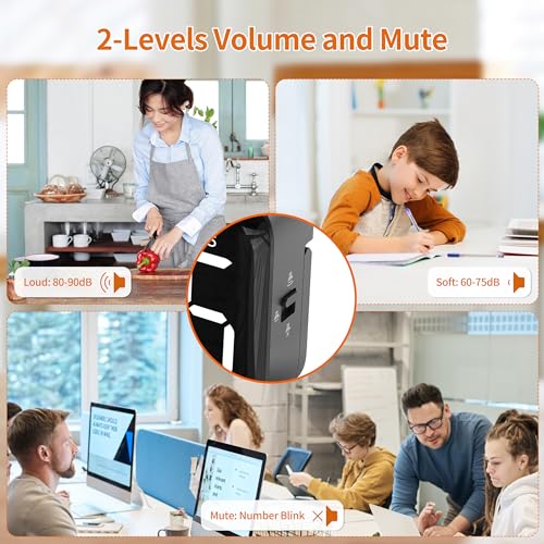 VOCOO Magnetic Kitchen Timer for Cooking with Count Up Countdown, Digital Timer Battery Powered with Large Display, 2 Brightness and Volume Levels for Classroom, Teacher, Kids (Dark Black) - color: Dark Black