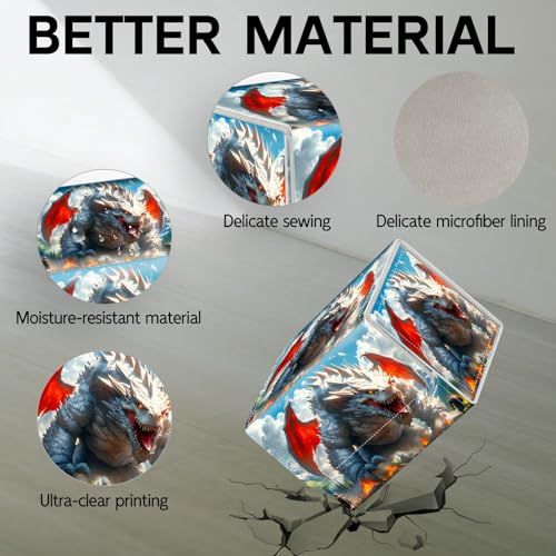 Trading Card Storage Box, Holds 100+ for MTG Cards, PU Leather with Magnetic Closure, Giant White Dragon Mountain Battle Durable Deck Box for Magic the Gathering, Trading Card Games - color: Giant White Dragon Mountain Battle