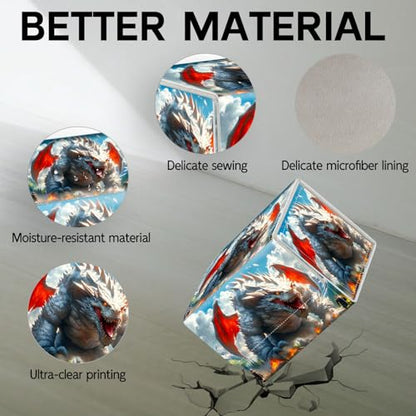 Trading Card Storage Box, Holds 100+ for MTG Cards, PU Leather with Magnetic Closure, Giant White Dragon Mountain Battle Durable Deck Box for Magic the Gathering, Trading Card Games - color: Giant White Dragon Mountain Battle