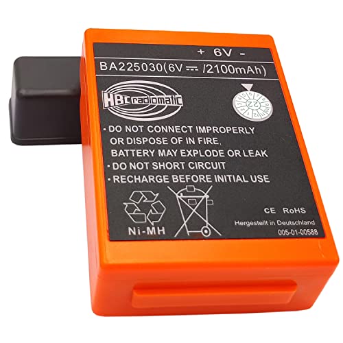 (2-Pack) 6V BA225030 Ni-Mh Rechargeable Battery 2100mAh HBC Radiomatic BA225030 for HBC Crane Remote Control Pump Truck Battery