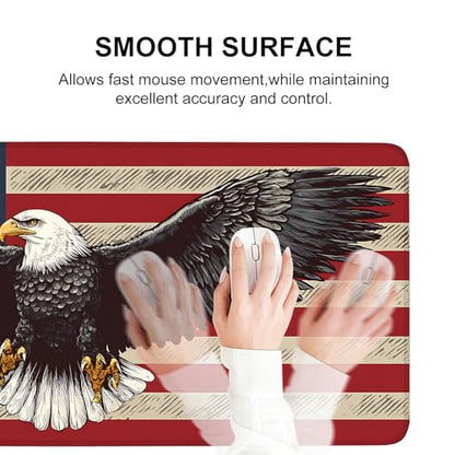 Mouse Pad, Large Anti-Slip with Stitched Edges Desk Mat Desktop Laptop Computer Desk Keyboard Mat,Table Protector Blotter Mat (Eagle Flag, 35.4" x 15.7") - color: Eagle Flag, size: 35.4" x 15.7"
