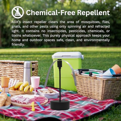 Black USB-C Rechargeable Fly Fan For Tables FF-BK-01, Outdoor Dining Accessory and BBQ Essential, Lightweight with Adjustable Neck, Picnic Table Accessory and Patio Must-Have - size: 1-Pack