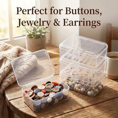 4 Pack Clear Plastic Card Deck Box Playing Card Storage Cases Blank Deck Boxes, Standard Size Holders for Game Cards Trading Cards and Small Accessories Home Organization