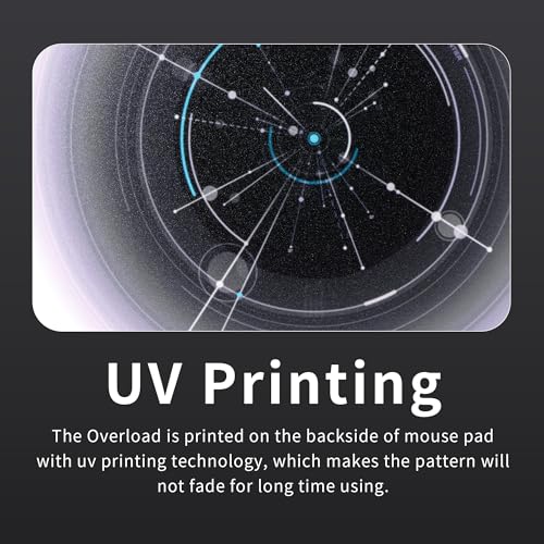 XVX Glass Mousepad Gaming, White Overload Hard Mouse Pads for Gaming,Professional Large Mouse Mat 410mm*310mm, Special Glass Surface with Improved Precision and Speed - color: White(Overload)