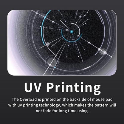 XVX Glass Mousepad Gaming, White Overload Hard Mouse Pads for Gaming,Professional Large Mouse Mat 410mm*310mm, Special Glass Surface with Improved Precision and Speed - color: White(Overload)