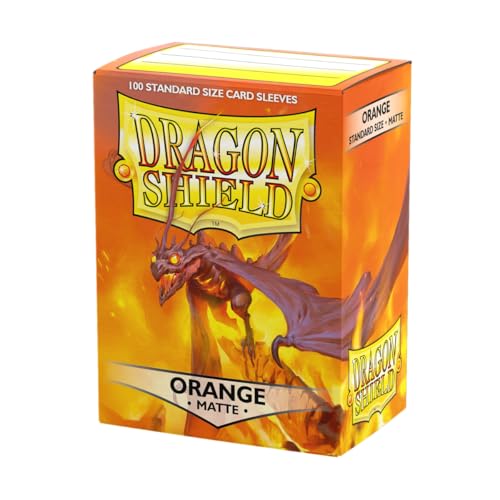 Dragon Shield | Standard Size Card Matte Sleeves | 100 CT - Smooth & Tough Premium TCG Sleeves | Compatible with Pokemon, Flesh & Blood, One Piece & Magic the Gathering | Orange - color: Orange