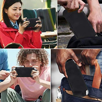 Silicone Protective Case for Nintendo Switch Lite, Soft Grip Case Cover with Comfort Ergonomic Handles for Nintendo Switch Lite 2019 [Self Stand][4 Thumb Stick Caps] (Black) - color: 실리콘-블랙